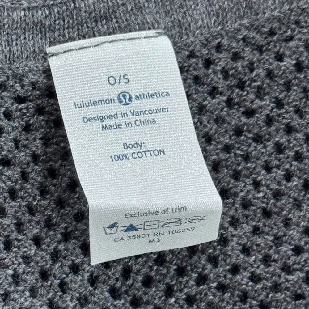 Lululemon Heart Opener Scarf Purple Grey Striped Cotton OS NWT 25x70